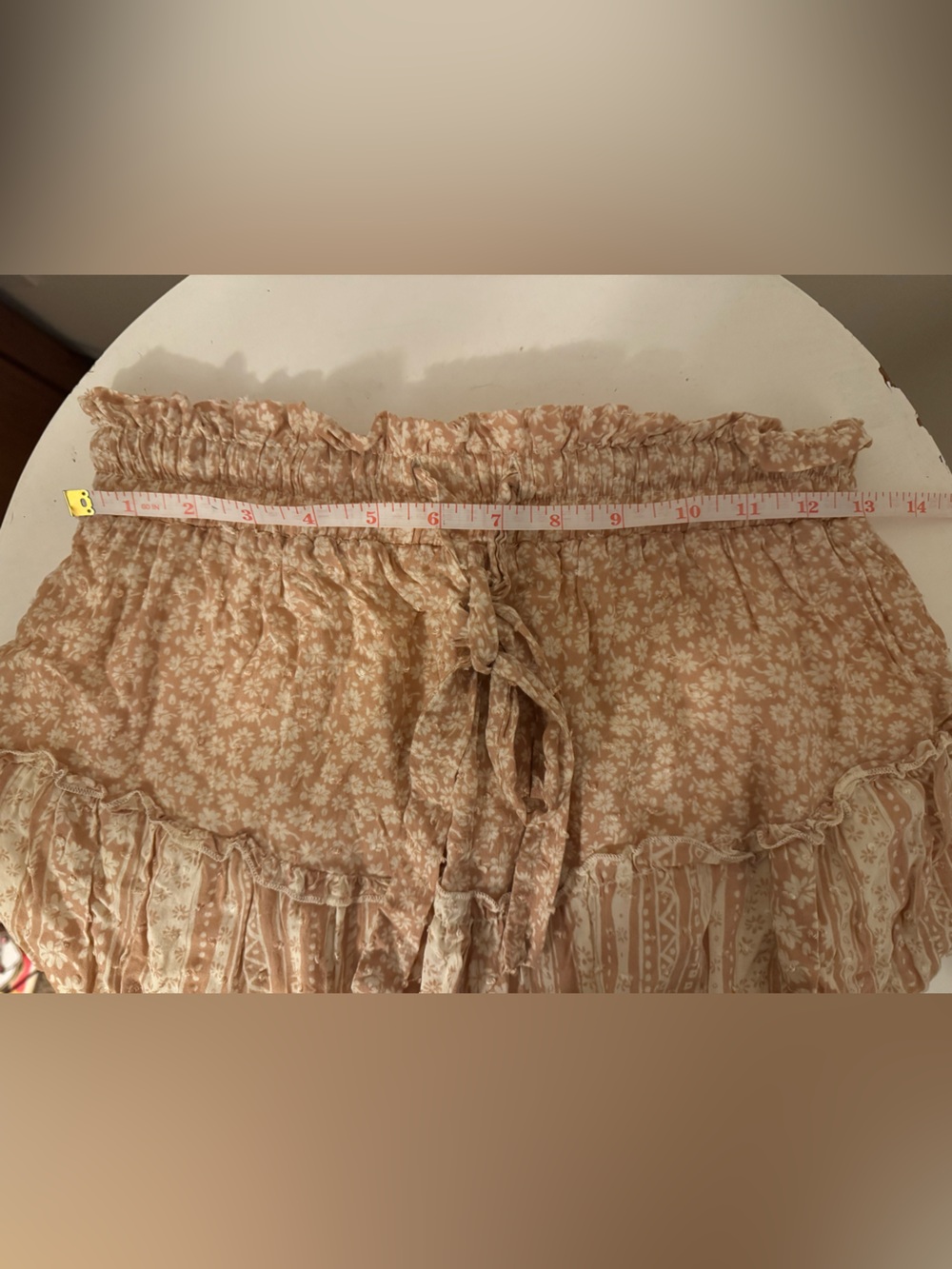 ILLA ILLA Boho Floral Ruffle Skort in Beige Cream - Picture 5 of 6